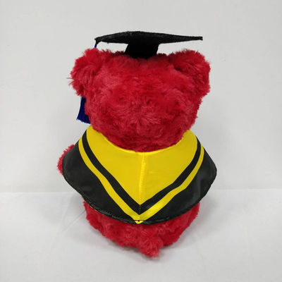 Soft Conformable Red Doctorial Hat Teddy Bear Plush Toys Untuk Anak-anak