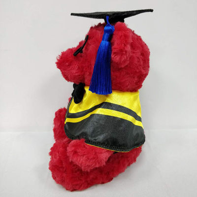 Soft Conformable Red Doctorial Hat Teddy Bear Plush Toys Untuk Anak-anak