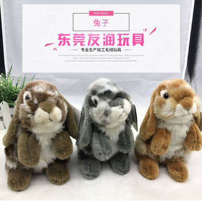 Simulasi Tinggi 30cm Kelinci Plush Doll Gray Stuffed Bunny Valentine'S Day Gift