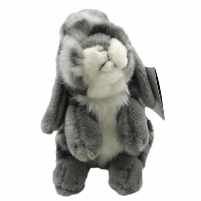 Simulasi Tinggi 30cm Kelinci Plush Doll Gray Stuffed Bunny Valentine'S Day Gift