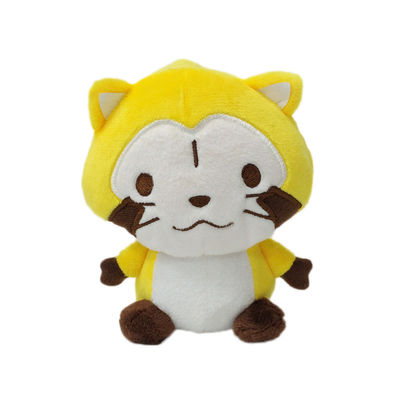 25cm Bordir Mainan Mewah Hewan Kustom Yellow Luwak Kucing Stuffed Animal