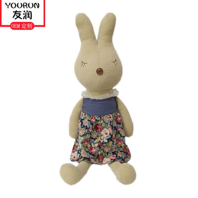 Bernapas Kelinci Boneka Mainan Mewah Rok Bunga Kelinci Mainan Lembut