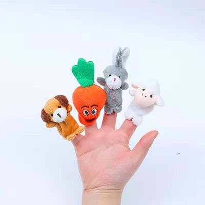 Anggota Keluarga Boneka Jari Interaktif Hewan Mewah Untuk Anak-Anak OEM