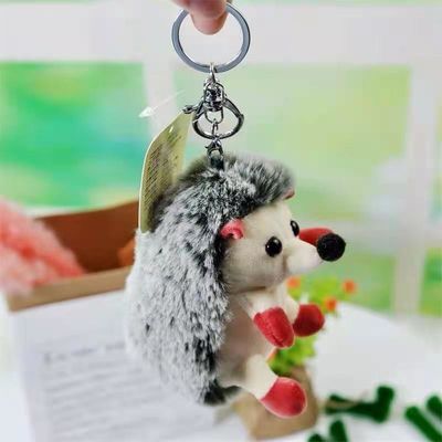 Landak Mewah Lucu Gantungan Kunci Mainan Mewah Landak Kecil Boneka Gantungan Kunci