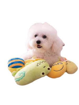 Pizza Shaped Stuffed Dog Toy Vocal Pet Molars Plush Toys 100% PP Cotton
