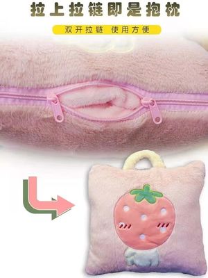 Green Pink Plush Blanket Air Conditioning Sleeping Plush Blanket Disesuaikan