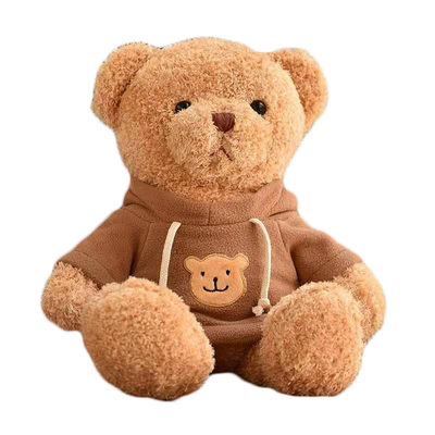 30cm Merah Lucu Hoodie Kecil Boneka Beruang Mainan Mewah Gadis Bantal Tidur