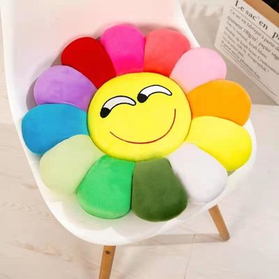 35 * 35cm Warna-warni Bunga Matahari Boneka Mainan Mewah Bantal Kursi Kantor Bantal