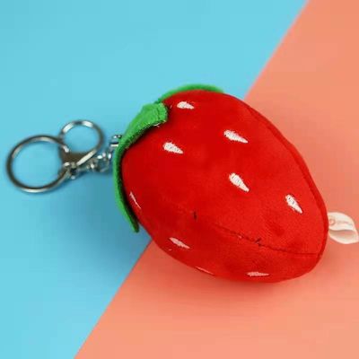10cm Kartun Strawberry Plush Pendant Soft Toy Keyring Untuk Hadiah Ulang Tahun Mobil
