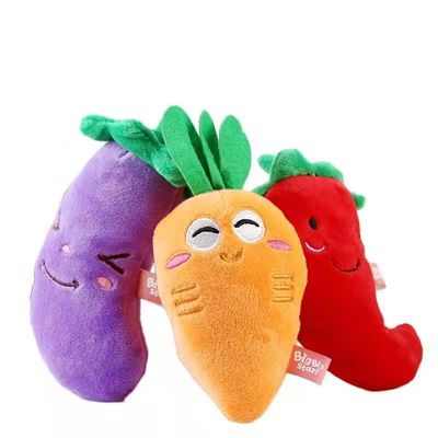15cm Anti Gigitan Sayuran Buah Kucing Mainan Mewah Vokal Anjing Mainan Mewah
