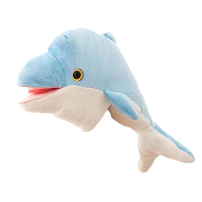 Boneka Tangan Dolphin Mainan Mewah Boneka Sarung Tangan Mulut Terbuka Untuk Orang Tua Anak