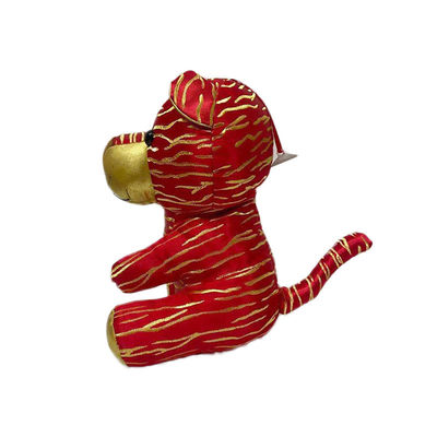 Boneka Mewah Harimau Gaya Cina Buatan Dengan Benang Bordir Emas