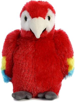 Serat Poliester Isian Mainan Mewah Macaw Merah Terang