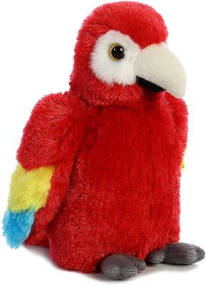 Serat Poliester Isian Mainan Mewah Macaw Merah Terang