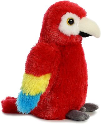 Serat Poliester Isian Mainan Mewah Macaw Merah Terang