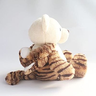 ISO9001 Pendek Plush Teddy Bear Dengan Topi Singa Yang Dapat Dilepas