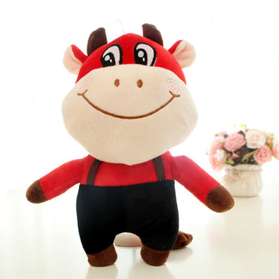 EN71 30cm Perusahaan Ramah Kulit Zodiac Cow Plush Doll