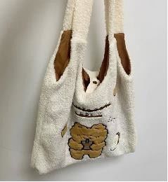 One Shoulder Shopping Stuffed Bear Backpack Custom Plush Bag Harajuku Jepang