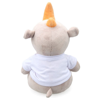 25cm Kapas Polypropylene Manusia Hidup Mengisi Rhino Plush Toy Untuk Bayi