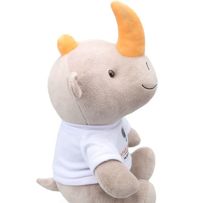 25cm Kapas Polypropylene Manusia Hidup Mengisi Rhino Plush Toy Untuk Bayi