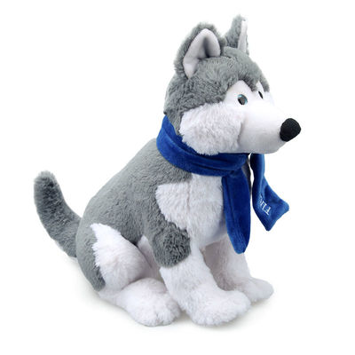 Simulasi Mewah Pendek Husky Stuffed Toy Dengan Scarf ISO9001