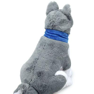 Simulasi Mewah Pendek Husky Stuffed Toy Dengan Scarf ISO9001