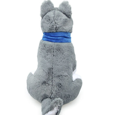 Simulasi Mewah Pendek Husky Stuffed Toy Dengan Scarf ISO9001