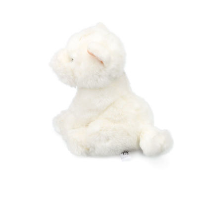 EN71 20cm White Dog Stuffed Toy Untuk Menenangkan Bayi