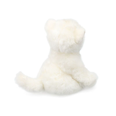 EN71 20cm White Dog Stuffed Toy Untuk Menenangkan Bayi