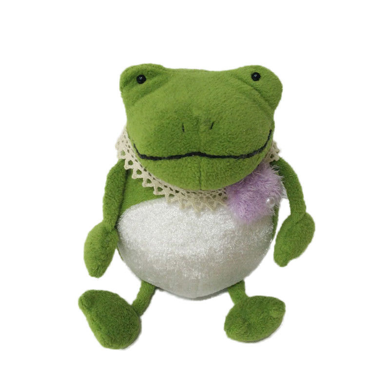 Green Frog Prince Animal Plush Toys Mainan Bayi Mewah Untuk Dekorasi Rumah