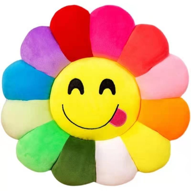 35 * 35cm Warna-warni Bunga Matahari Boneka Mainan Mewah Bantal Kursi Kantor Bantal