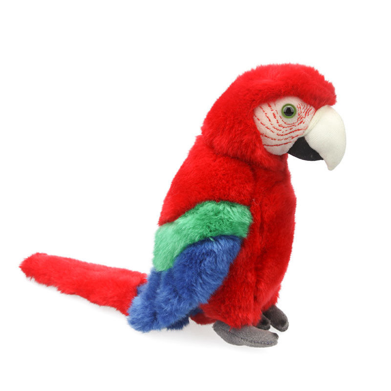 Polyester Fiber Stuffing Bright Red Macaw Stuffed Animal Gift Untuk Anak-anak mainan mewah
